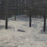 Stadspark met sneeuw  olieverf op linnen 2010  180x145cm